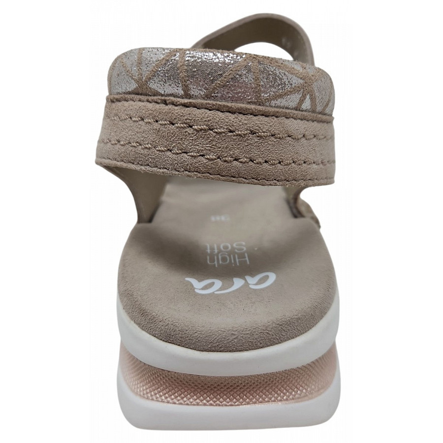 Ara Damen Tampa-S 2.0 Weite G Sandale In Sand Silber Sand