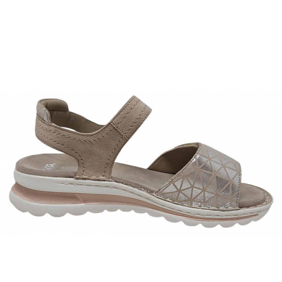 Ara Damen Tampa-S 2.0 Weite G Sandale In Sand Silber Sand