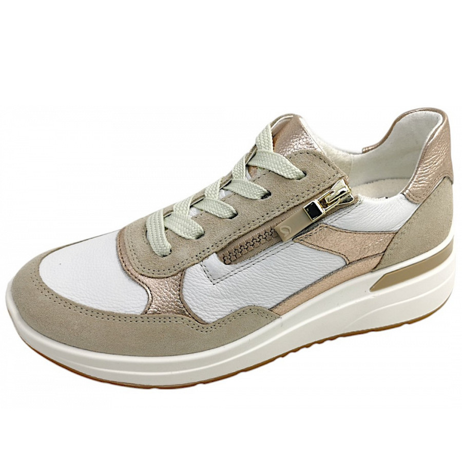 Ara Damen Garda Sportlicher Schnürer In Shell,Weiss,Sand 25
