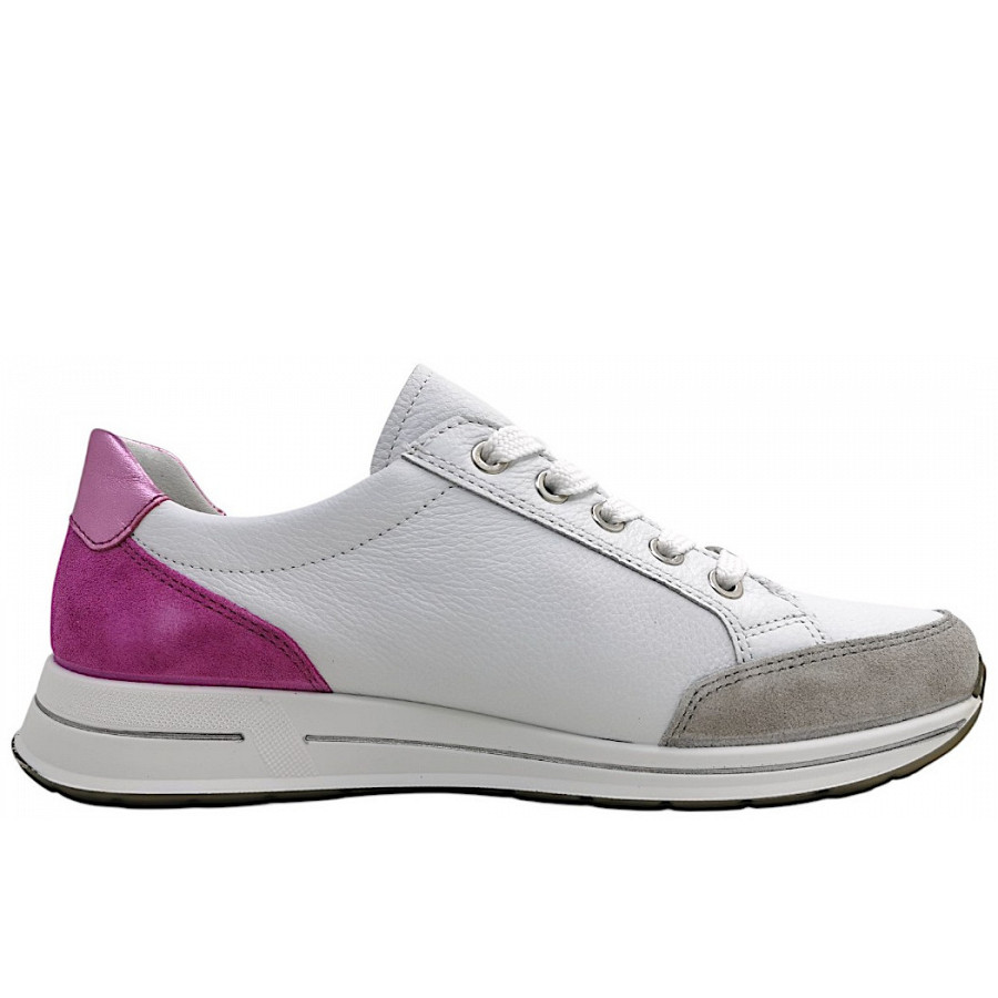 Ara Damen Osaka 2.0 Sportlicher Schnürer In Pebble/Weiß/Orchidee 35