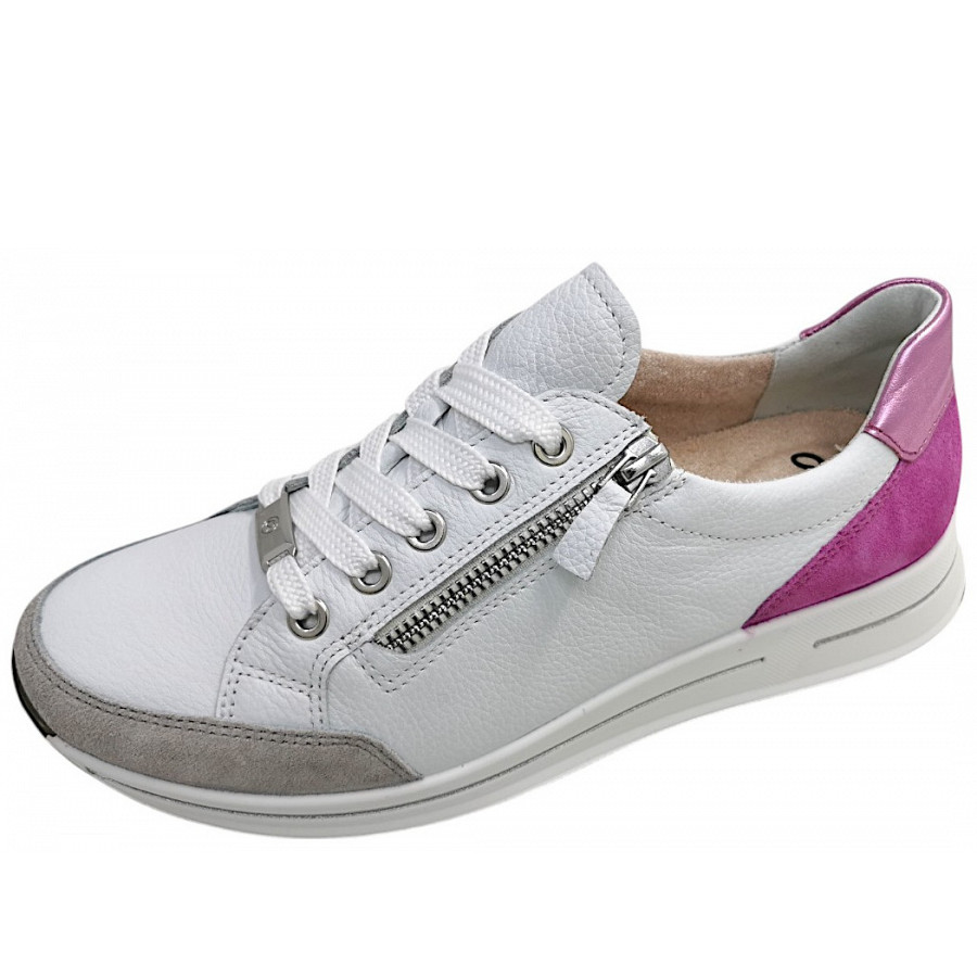 Ara Damen Osaka 2.0 Sportlicher Schnürer In Pebble/Weiß/Orchidee 35