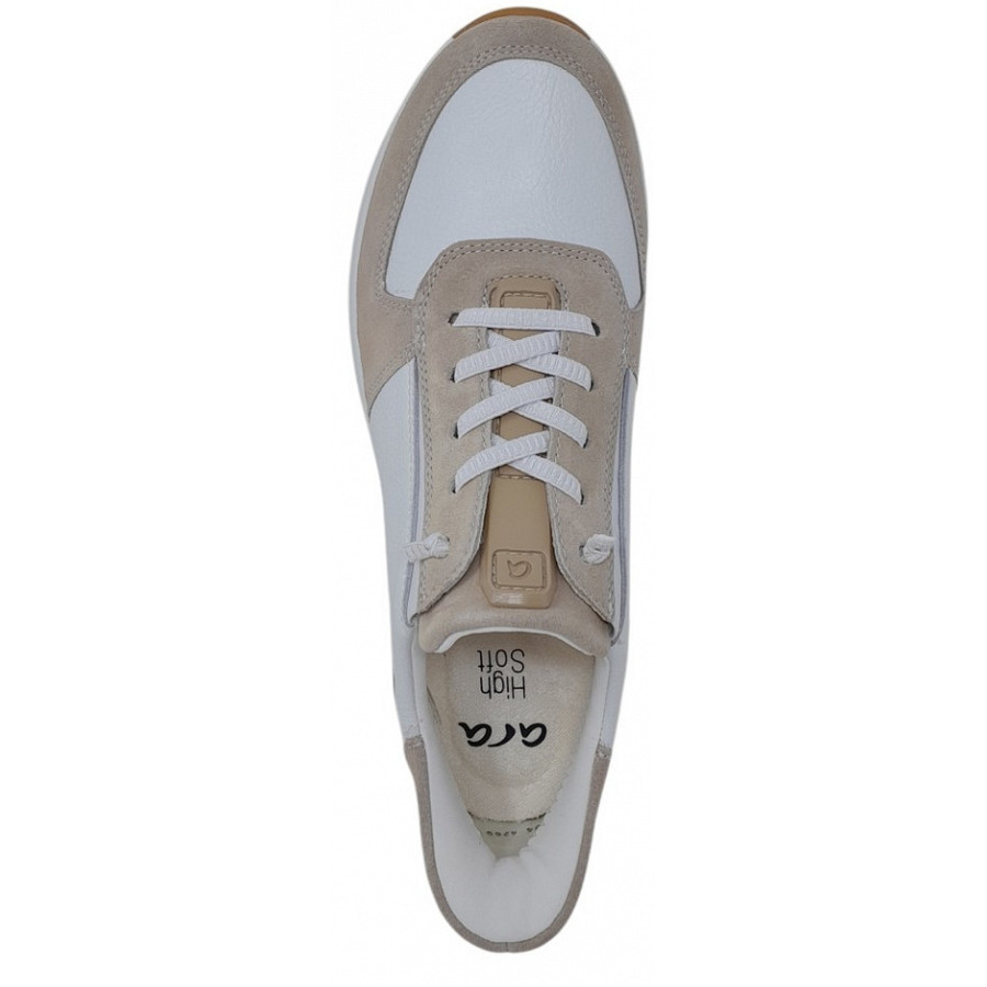 Ara Damen Osaka 2,0 Weite H Sportlicher Schnürer In Shell Weiss